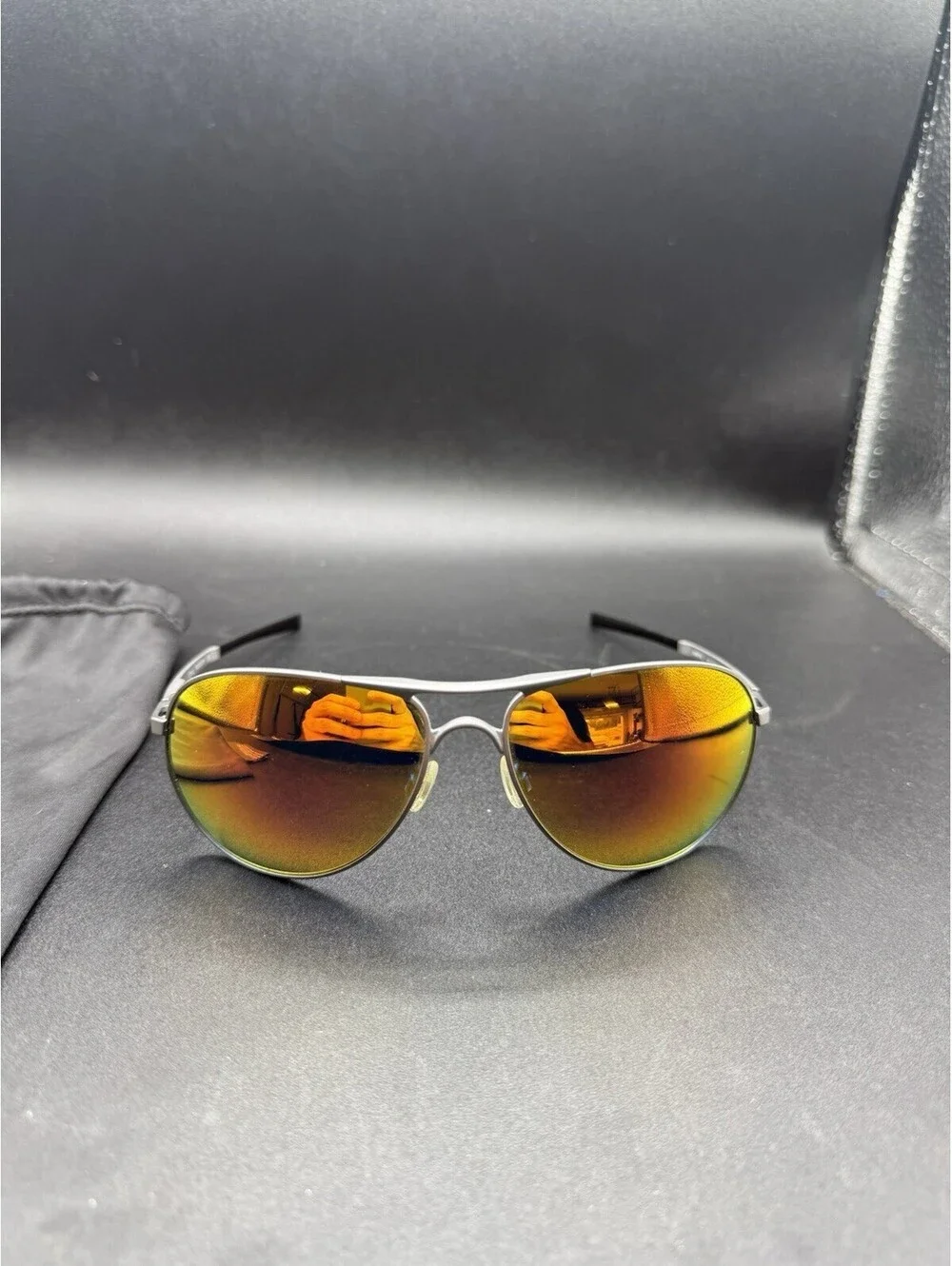 Oakley Plaintiff Silver-Black w/Fire Iridium Lenses oo4057-18